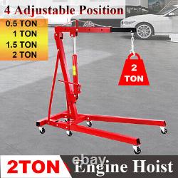 4400lb 2 TON Heavy Duty Engine Motor Hoist Cherry Picker Shop Crane Lift