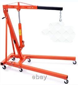 4400lbs/2Ton Folding Engine Hoist Heavy-Duty Steel Hydraulic Crane Lift Capacity