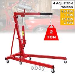 4400lbs 2 TON Heavy Duty Engine Motor Hoist Cherry Picker Shop Crane Lift