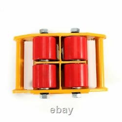 4PCS 6Ton Heavy Duty Machine Dolly Skate Machinery Roller Mover Cargo Trolley