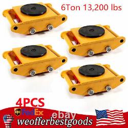 4PCS 6 Ton Heavy Duty Machine Dolly Skate Machinery Roller Mover Cargo Trolley