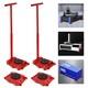 4pcs 6 Ton Machinery Movers Skate Dolly 360 Rotation Heavy Duty Roller + Handles