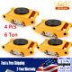4pc Kit 6ton Heavy Duty Machine Dolly Skate Machinery Roller Mover Cargo Trolley
