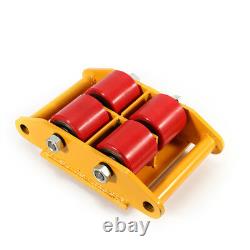 4PC Set 6Ton Heavy Duty Machine Dolly Skate Cargo Trolley Machinery Roller Mover