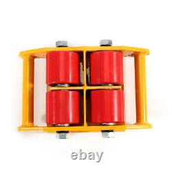 4PC Set 6Ton Heavy Duty Machine Dolly Skate Cargo Trolley Machinery Roller Mover