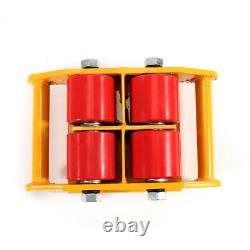 4PC Set 6Ton Heavy Duty Machine Dolly Skate Cargo Trolley Machinery Roller Mover