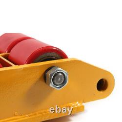 4PC Set 6Ton Heavy Duty Machine Dolly Skate Cargo Trolley Machinery Roller Mover