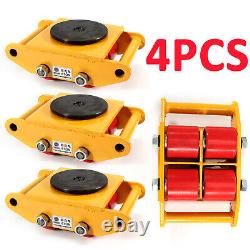 4PC/Set 6Ton Heavy Duty Machine Dolly Skate Machinery Roller Mover Cargo Trolley