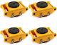 4pc Set 6ton Heavy Duty Machine Dolly Skate Machinery Roller Mover Cargo Trolley