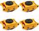 4pc Set 6ton Heavy Duty Machine Dolly Skate Machinery Roller Mover Cargo Trolley