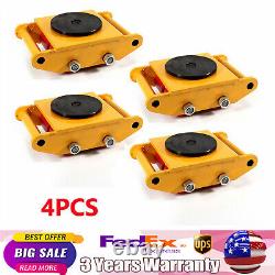 4PC Set 6Ton Heavy Duty Machine Dolly Skate Machinery Roller Mover Cargo Trolley