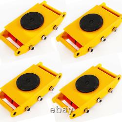 4Pc 8 Ton Machinery Mover Heavy Duty Dolly Skate with 360° Rotation Cap 17600lbs