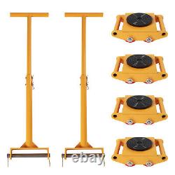 4Pcs 6Ton Heavy Duty Machine Dolly Skate Machinery Roller Mover Cargo Trolley