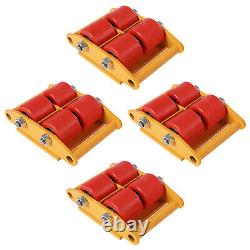 4Pcs 6Ton Heavy Duty Machine Dolly Skate Machinery Roller Mover Cargo Trolley