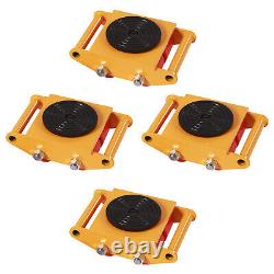 4Pcs 6Ton Heavy Duty Roller Machinery Movers 13200lbs 360°Rotation Cargo Trolley