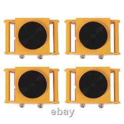 4Pcs 6Ton Heavy Duty Roller Machinery Movers 13200lbs 360°Rotation Cargo Trolley