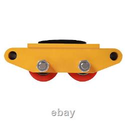 4Pcs 6Ton Heavy Duty Roller Machinery Movers 13200lbs 360°Rotation Cargo Trolley