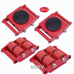 4Pcs 6-Ton Dolly Skate Machinery Roller Mover Cargo Trolley 13200lbs Heavy Duty