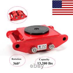 4Pcs 6-Ton Dolly Skate Machinery Roller Mover Cargo Trolley 13200lbs Heavy Duty