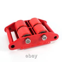 4Pcs 6-Ton Dolly Skate Machinery Roller Mover Cargo Trolley 13200lbs Heavy Duty