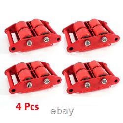 4Pcs 6 Ton Heavy Duty Machinery Mover Dolly Skate Roller Safe Transport 4-Roller