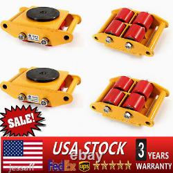 4Pcs Heavy Duty Machine Dolly Skate Machinery Mover Roller Cargo Trolley 6 Ton