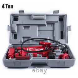 4/10 Ton Porta Power Hydraulic Jack Body Frame Repairment Pump Tool Heavy Duty