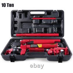 4/10 Ton Porta Power Hydraulic Jack Body Frame Repairment Pump Tool Heavy Duty