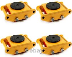4 PCS 6 Ton Heavy Duty Machine Dolly Skate Machinery Roller Mover Cargo Trolley