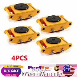 4 Pack 6 Ton Heavy Duty Machine Dolly Skate Machinery Roller Mover Cargo Trolley