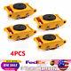 4 Pack 6 Ton Heavy Duty Machine Dolly Skate Machinery Roller Mover Cargo Trolley