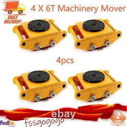 4 Pack 6 Ton Heavy Duty Machine Dolly Skate Machinery Roller Mover Cargo Trolley