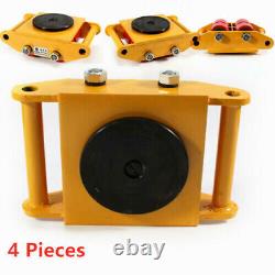 4 Pack 6 Ton Heavy Duty Machine Dolly Skate Machinery Roller Mover Cargo Trolley