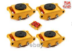 4 Pack 6 Ton Heavy Duty Machine Dolly Skate Machinery Roller Mover Cargo Trolley