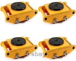4 Pack 6 Ton Heavy Duty Machine Dolly Skate Machinery Roller Mover Cargo Trolley