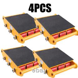 4 Pcs 15 Ton Heavy Duty Machine Dolly Skate Machinery Roller Mover Cargo Trolley