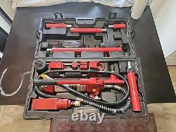 4 Ton Heavy Duty Portable Hydraulic Equipment Kit Ramp Pump Auto Body Repair