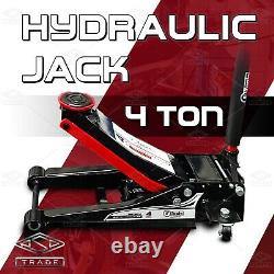 4 Ton Heavy Duty Ultra Low Profile Hydraulic Trolley JACK for SUVs 4x4s Van