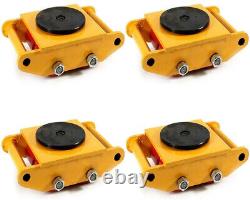 4pcs 6 Ton Heavy Duty Machine Dolly Skate Machinery Roller Mover Cargo Trolley