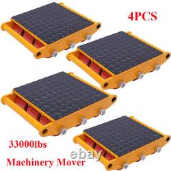 4pcs Machinery Roller Mover 15Ton Heavy Duty Machine Dolly Skate Cargo Trolley