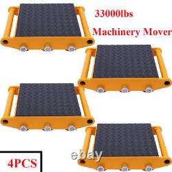 4pcs Machinery Roller Mover 15Ton Heavy Duty Machine Dolly Skate Cargo Trolley
