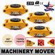 4x 6 Ton Heavy Duty Machine Dolly Skate Machinery Roller Mover Cargo Trolley Set