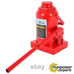 50Ton Hydraulic Bottle Jack Heavy Duty Auto Truck Repair Tool Max Height 15.94