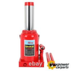 50Ton Hydraulic Bottle Jack Heavy Duty Auto Truck Repair Tool Max Height 15.94