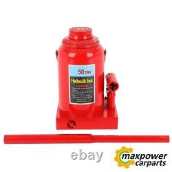 50Ton Hydraulic Bottle Jack Heavy Duty Auto Truck Repair Tool Max Height 15.94