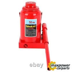 50Ton Hydraulic Bottle Jack Heavy Duty Auto Truck Repair Tool Max Height 15.94
