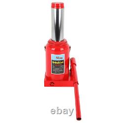 50 Ton Heavy Duty Red Hydraulic Bottle Jack Tool Auto Truck Car Repair Kits