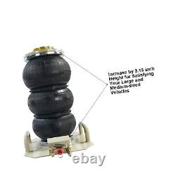 5 Ton Heavy Duty Air Bag Jack for Cars Lifts Up to 16 Inches White