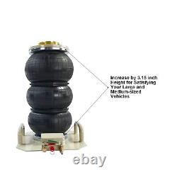 5 Ton Triple Bag Air Pneumatic Jack 11000lbs Heavy Duty 18 High Compressed Air