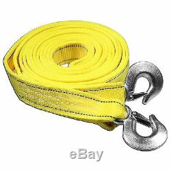 5 Tons Car Tow Cable Towing Strap Rope with Hooks Emergency Heavy Duty 13 FT